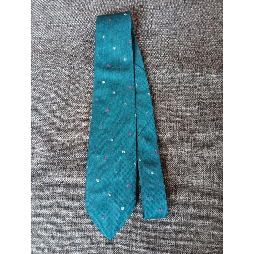 Tie 70s 80s 90s Y2K Mens Mikael York Green Red White 3.25 Wide 58 Long